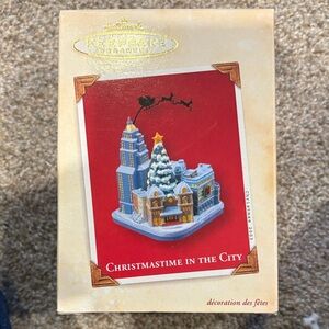 Hallmark Keepsake Ornament - Festive Cityscape with Red and Blue